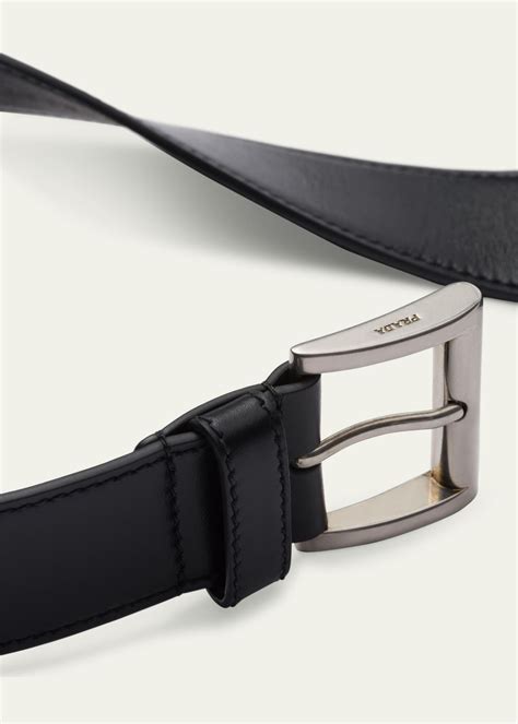 Prada metal buckle calf belt